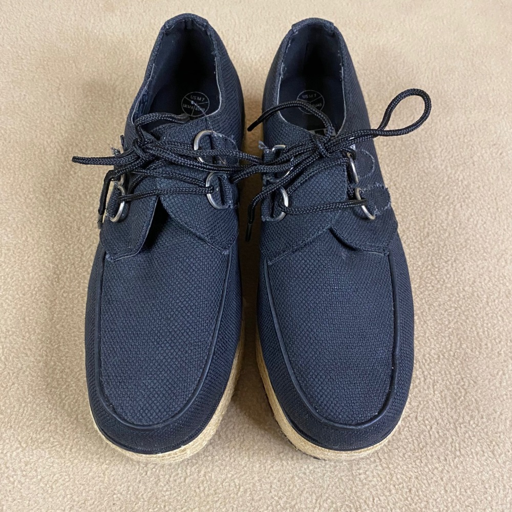 TUK Footwear Black Canvas Platform Shoe Sneaker Lace Up Women's Casual‎ US 7 EUC - Picture 2 of 8